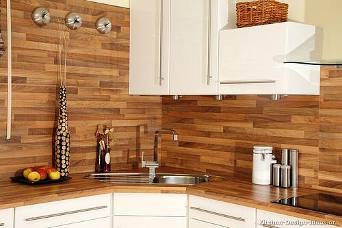 Wood backsplash