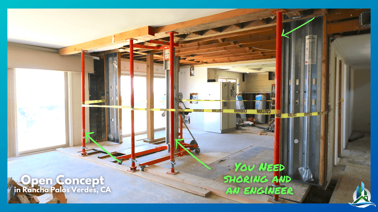 4 - shoring - steel strong wall - cost to remove a wall- palos verdes