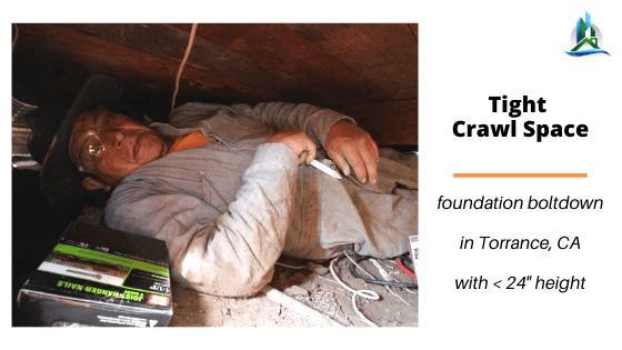 crawl space worker  - bay cities construction - retrofit pros