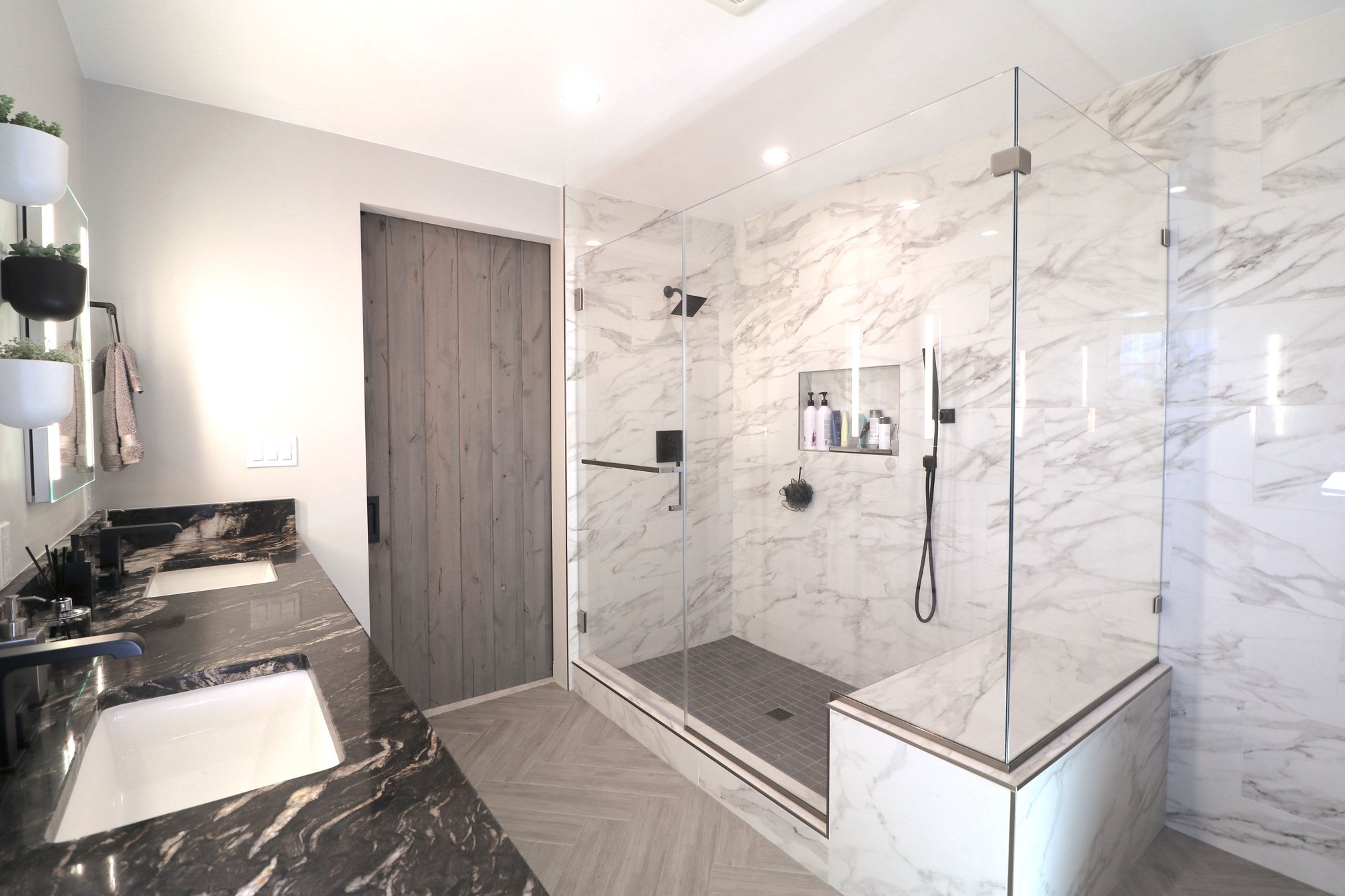 sliding barnyard door - best bath remodeler - bay cities construction