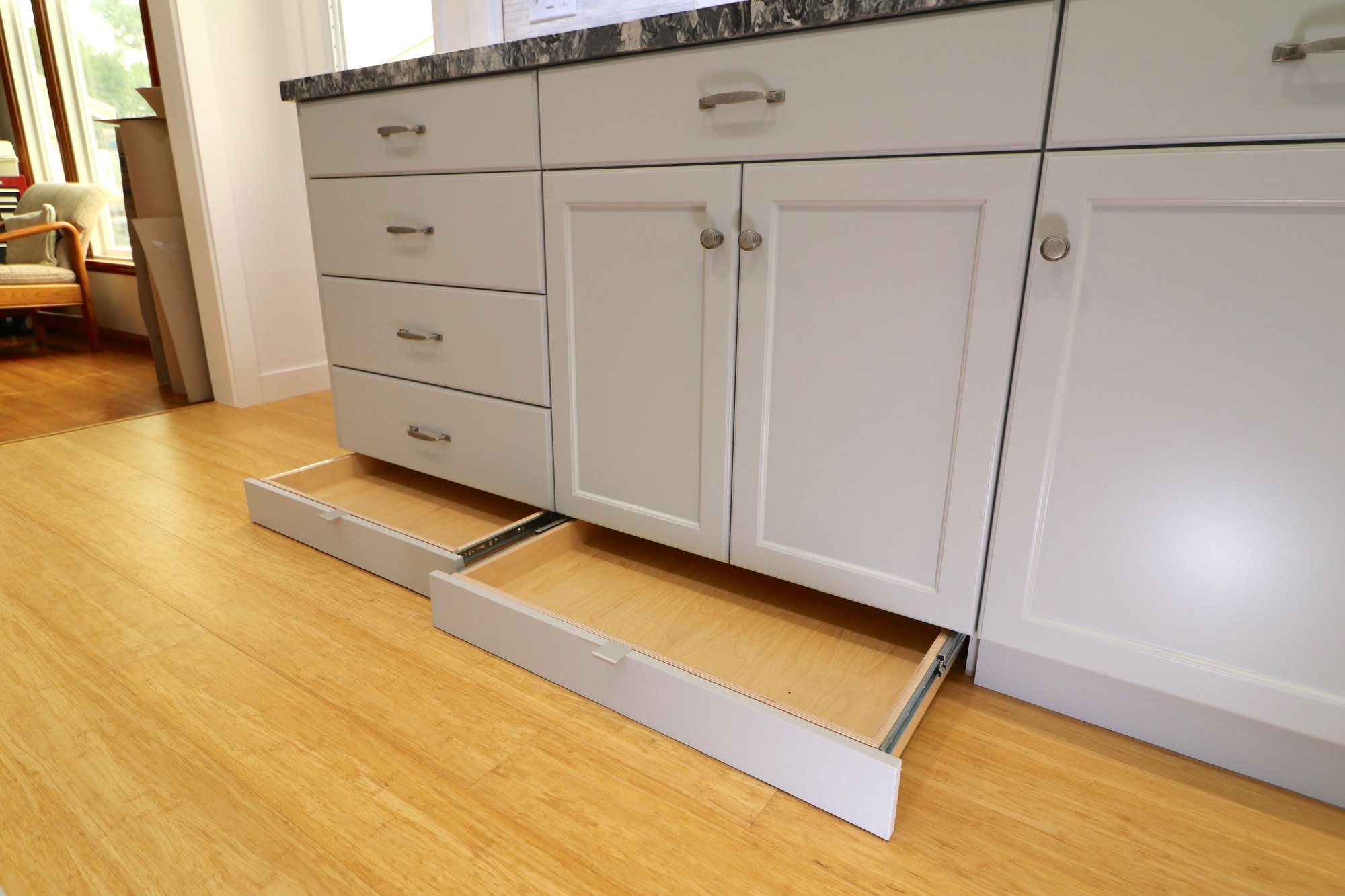 Torrance Kitchen Remodel - Contractor - Custom Toe Kick Drawer