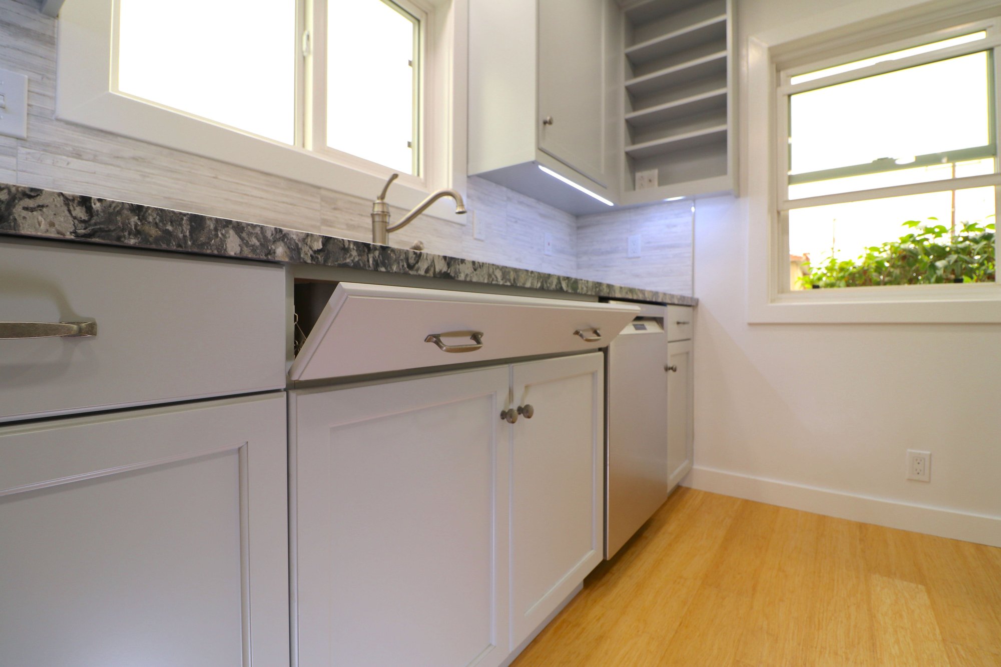 Torrance Kitchen Remodel - Contractor - Rev a Shelf Sink Front Tip Out Tray