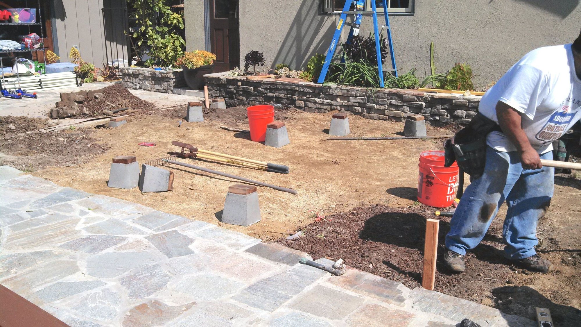 South Bay Deck Builder - patio deck under construction