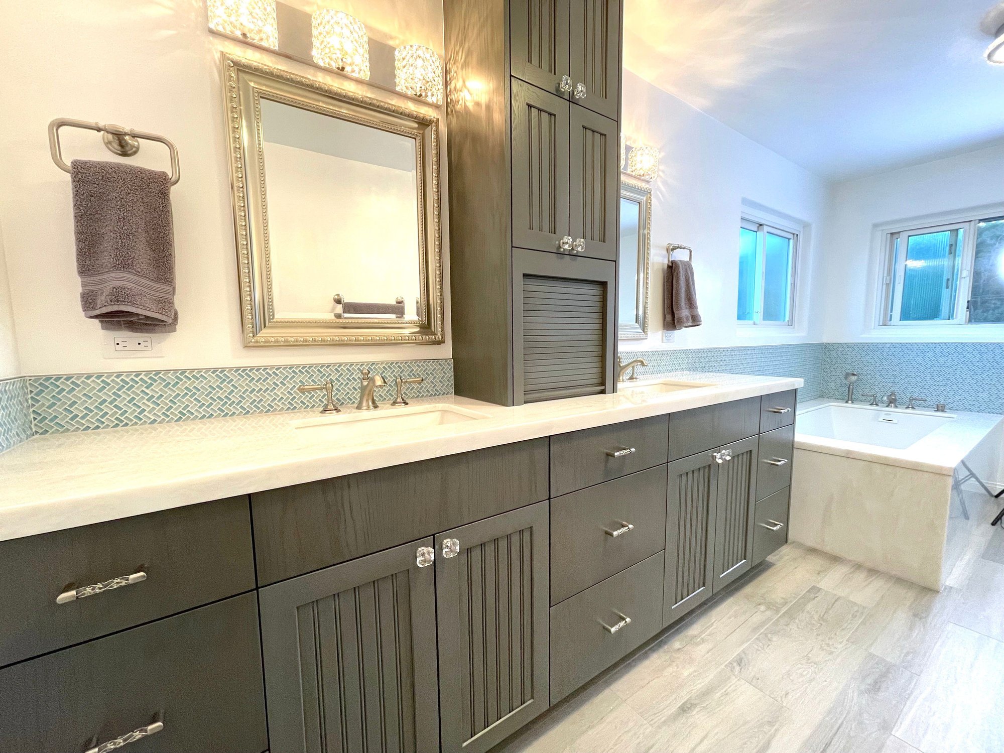 double vanity - Master bathroom remodel - best south bay - bay cities construction