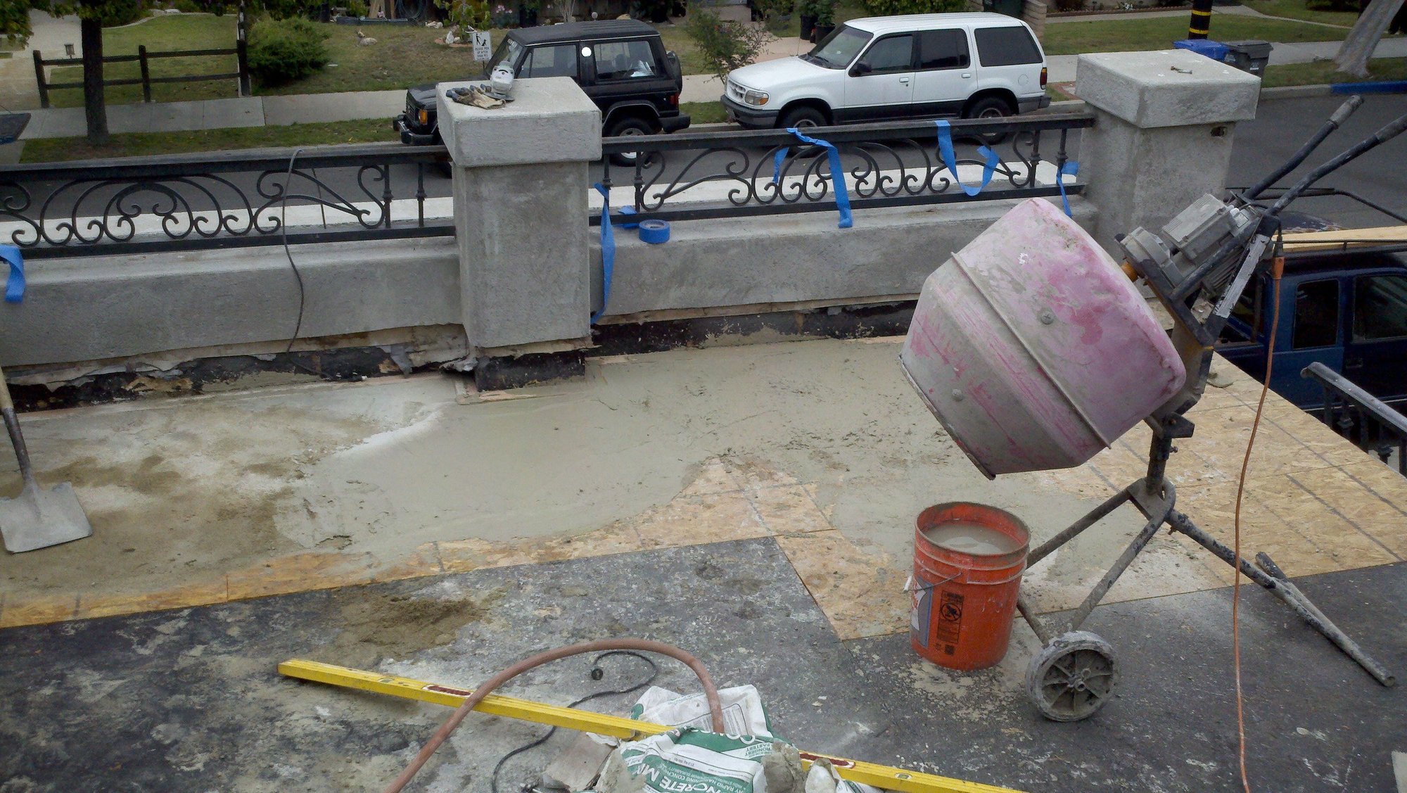 mortar bed - Rooftop Balcony Deck - Redondo Beach, CA - Contractor - bay cities construction