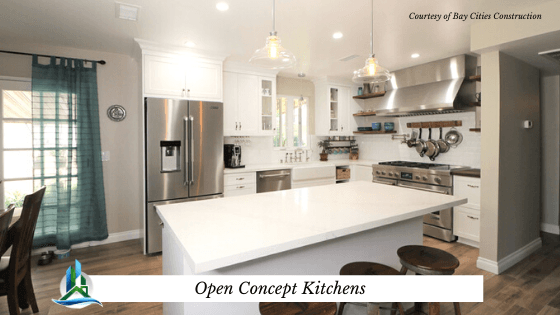 open concept kitchen - bay cities construction