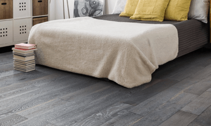 grey floor in a bedroom