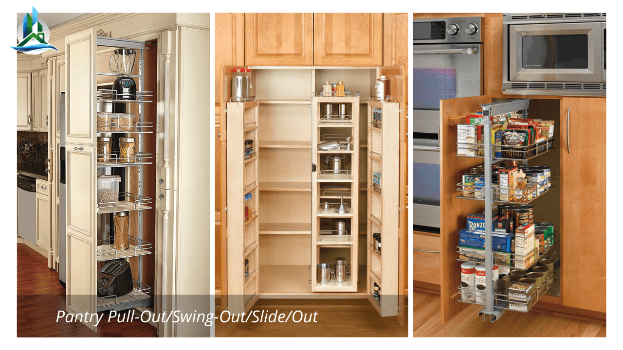 Pull Out Shelves retrofitted to existing kitchen cabinet after