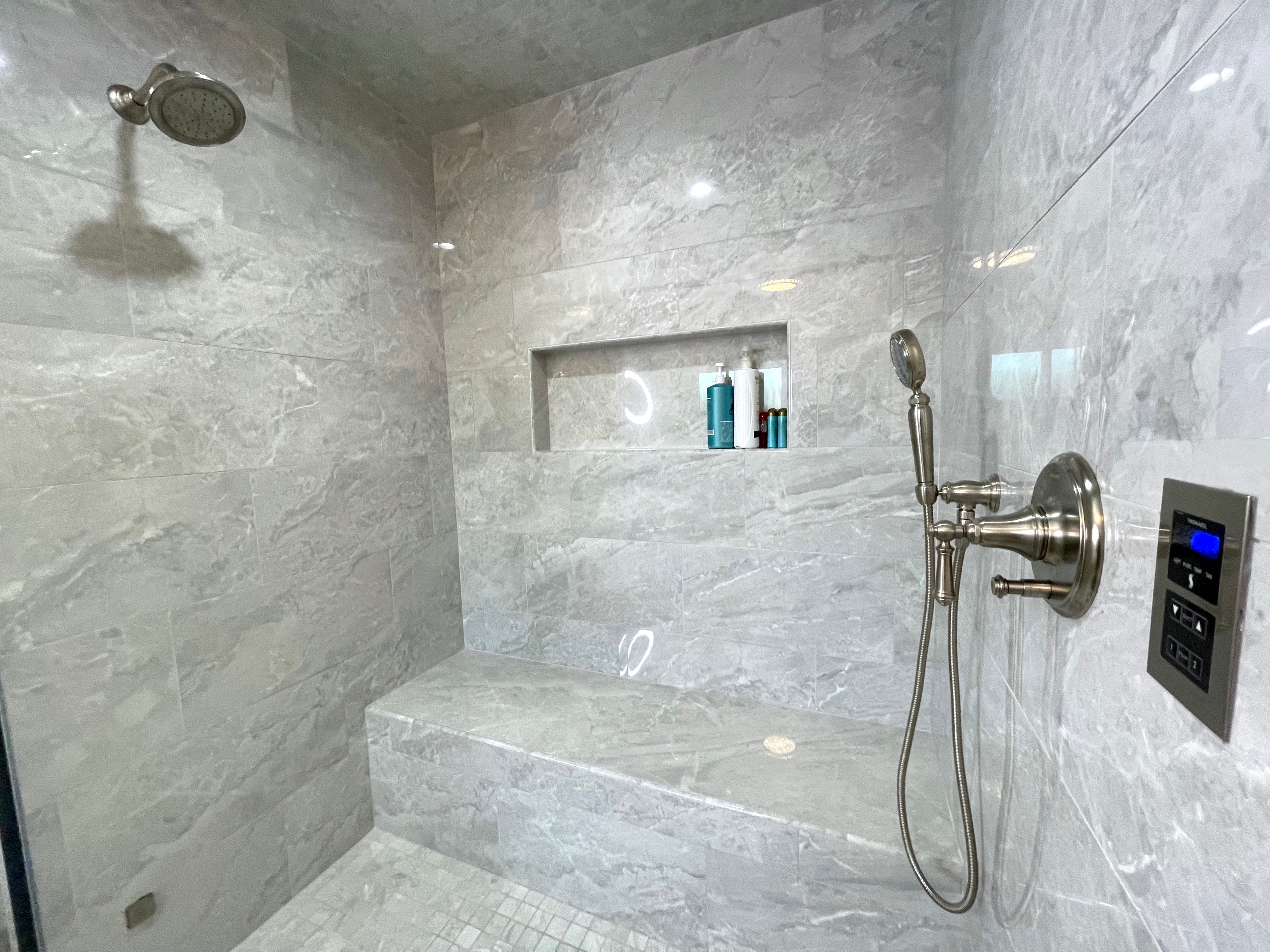 steam shower - walk in shower - Master bath remodel - best remodel near me - torrance - bay cities construction